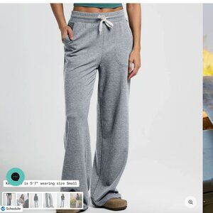 NWT: FREE FLY Women's Bamboo Lightweight Fleece Wide Leg Pant, XS, Gray